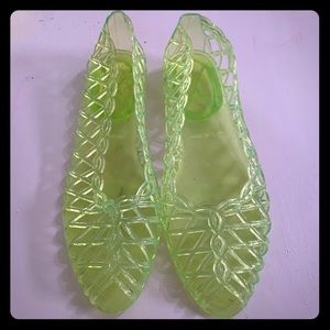Lime green jelly shoes